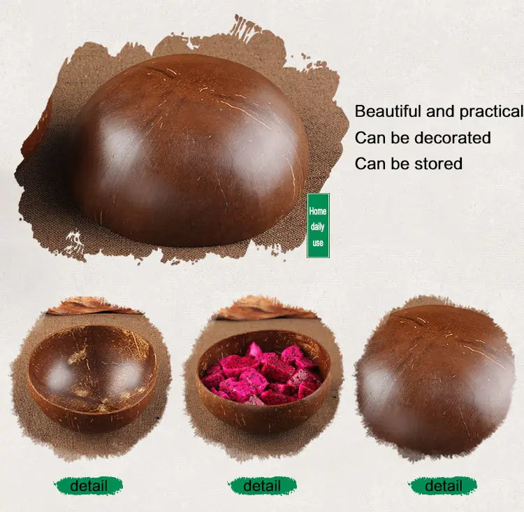 Coconut Bowl Spoon Tableware Set