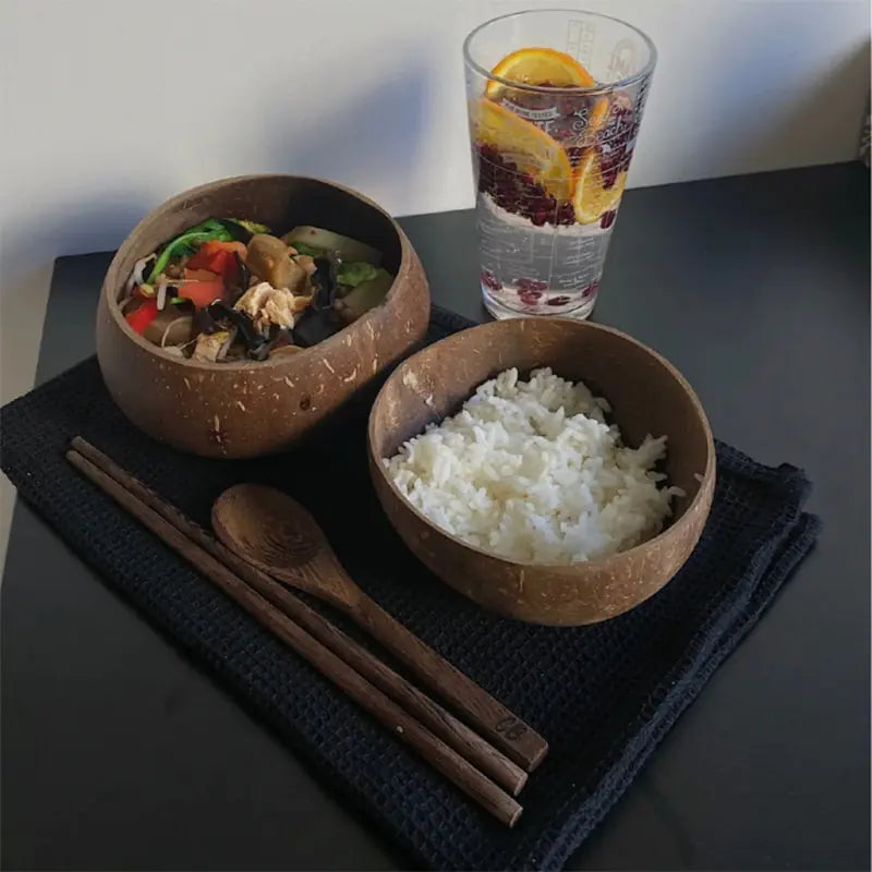 Coconut Bowl Spoon Tableware Set
